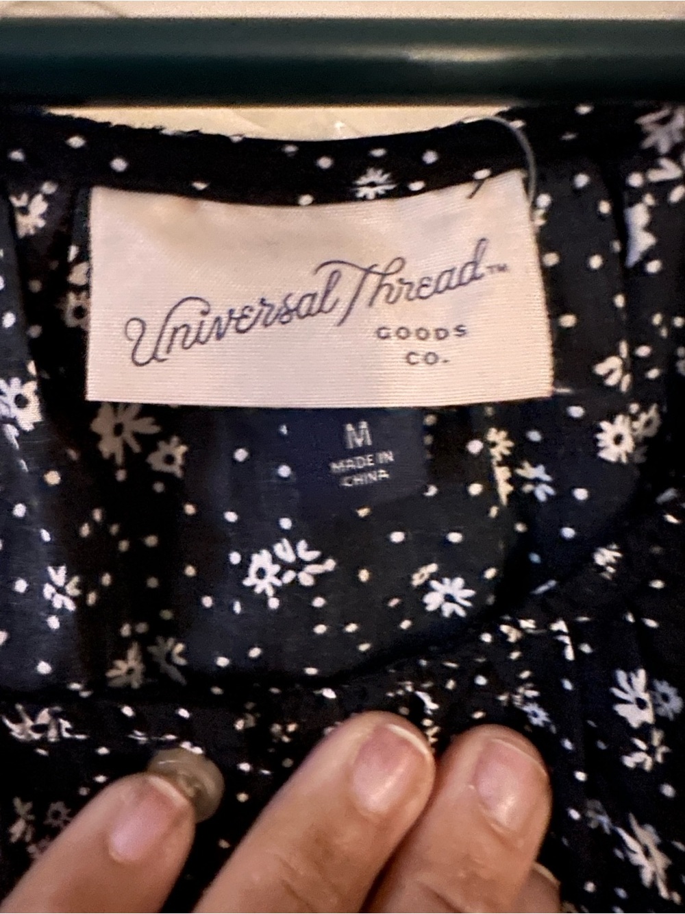 Universal Thread Black and White Floral Button-Down Puff Sleeve Top - Picture 2 of 5